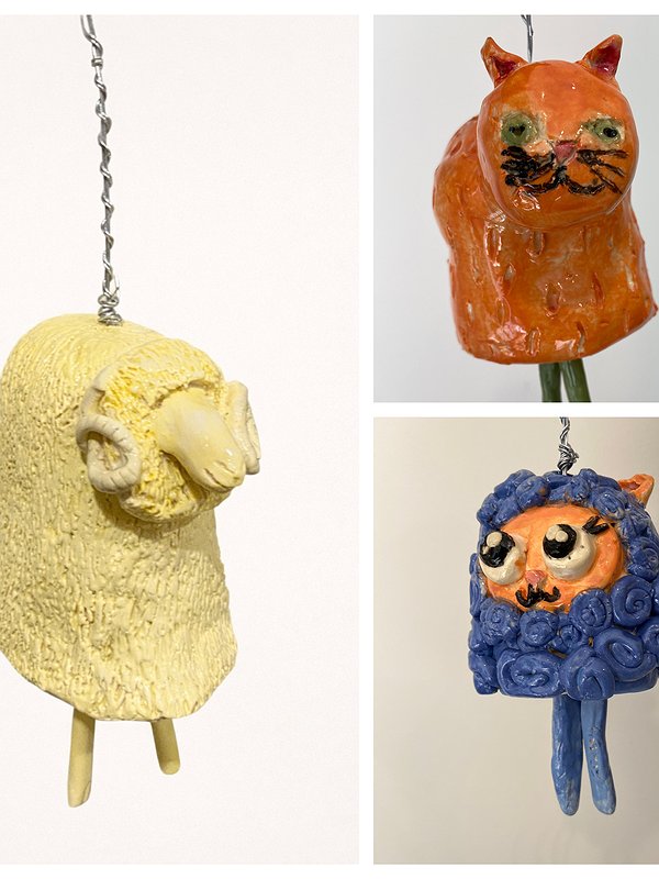 Pottery Animal Bells